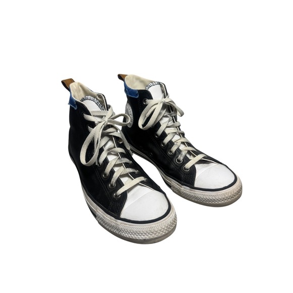Converse All Star Leather High Top Sneakers Black Casual Shoes ‎ M 6.5 W 8.5 - Picture 3 of 8